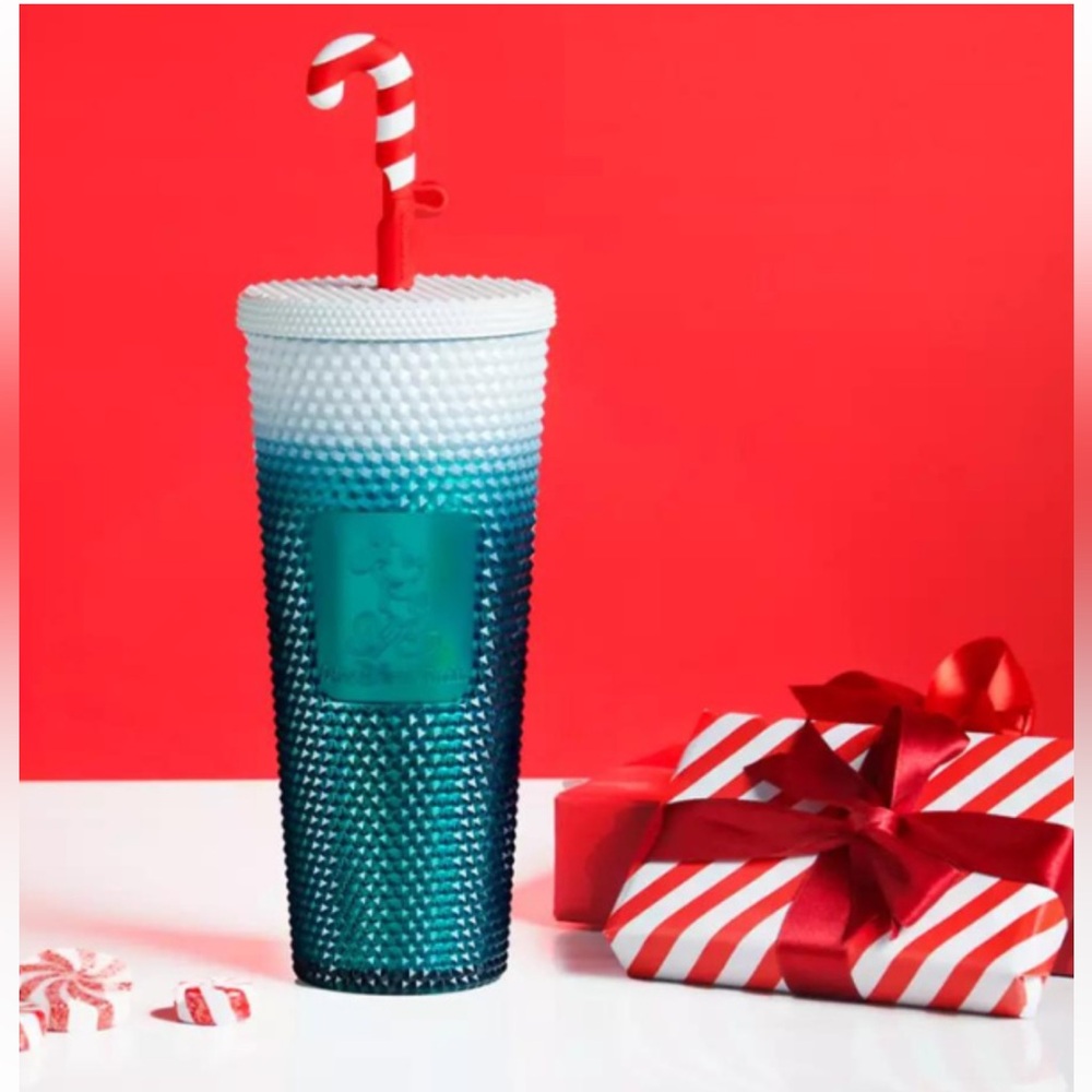 🎄Starbucks Disney Parks Mickey Mouse Holiday Christmas Tumbler Cup With S…